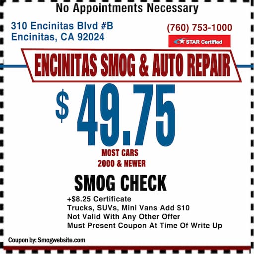 Smog Check Coupon Encinitas